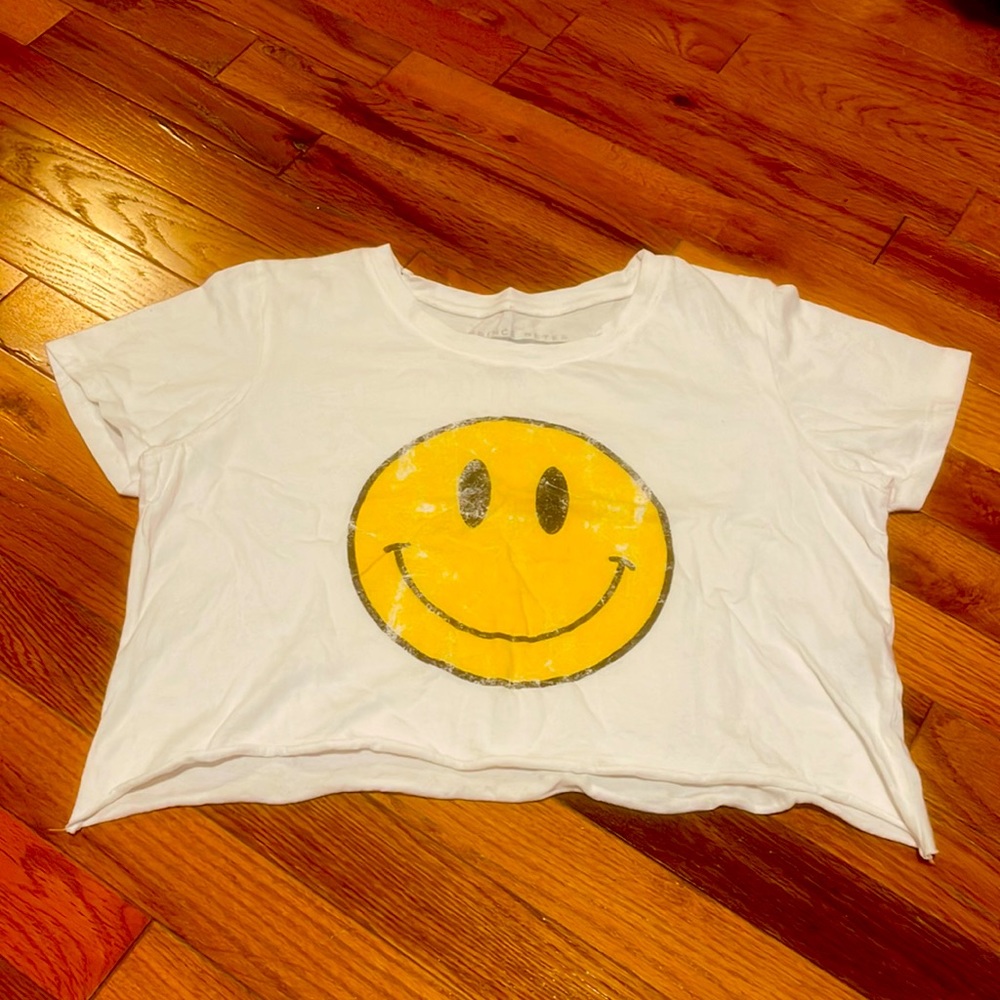 Prince Peter Size X-Small Smiley Face Cropped White Shirt